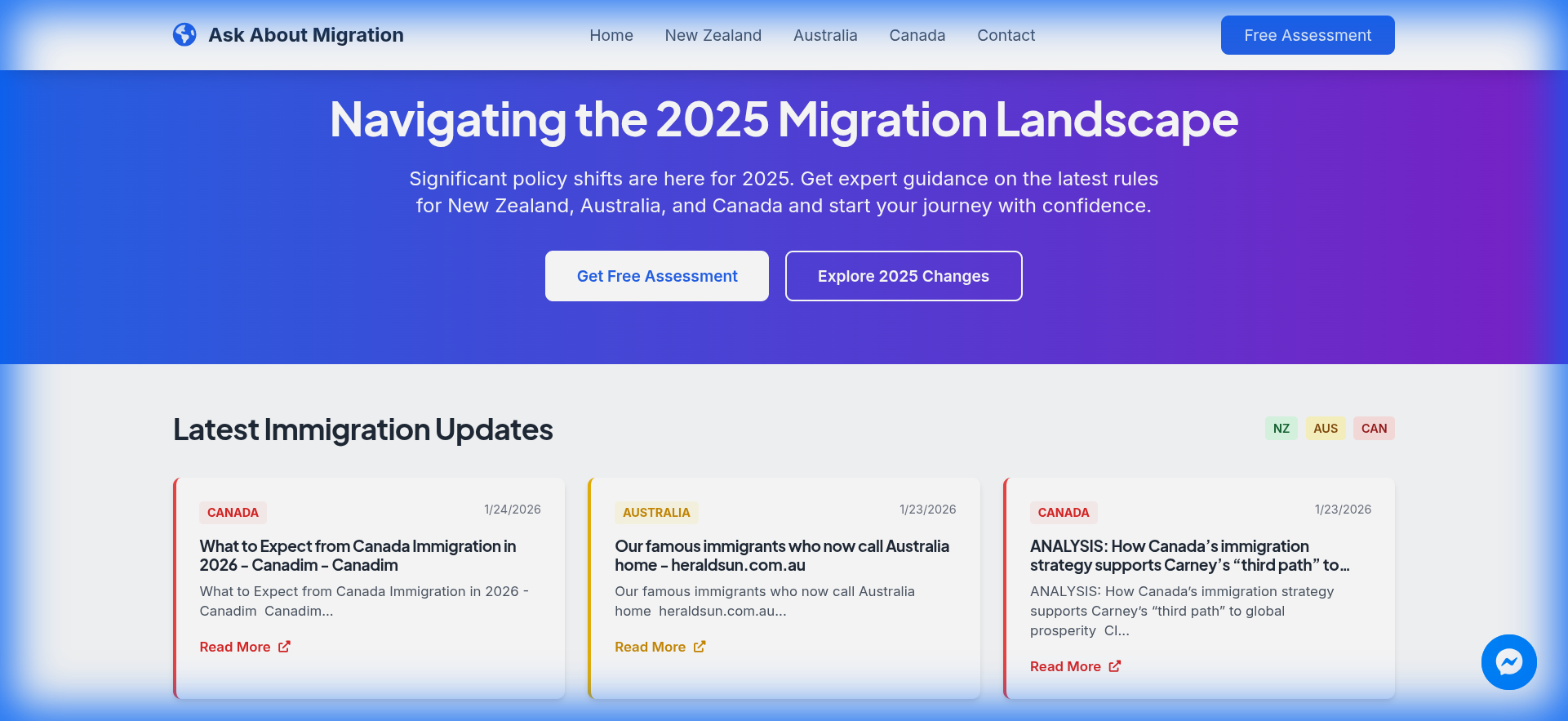 AskAboutMigration website screenshot