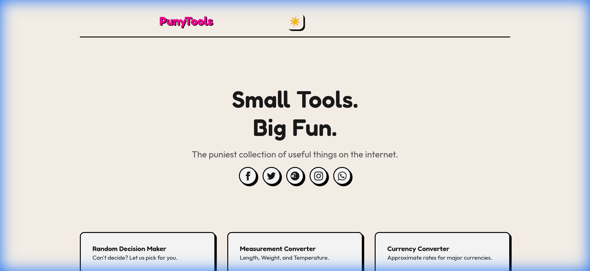 PunyTools website screenshot